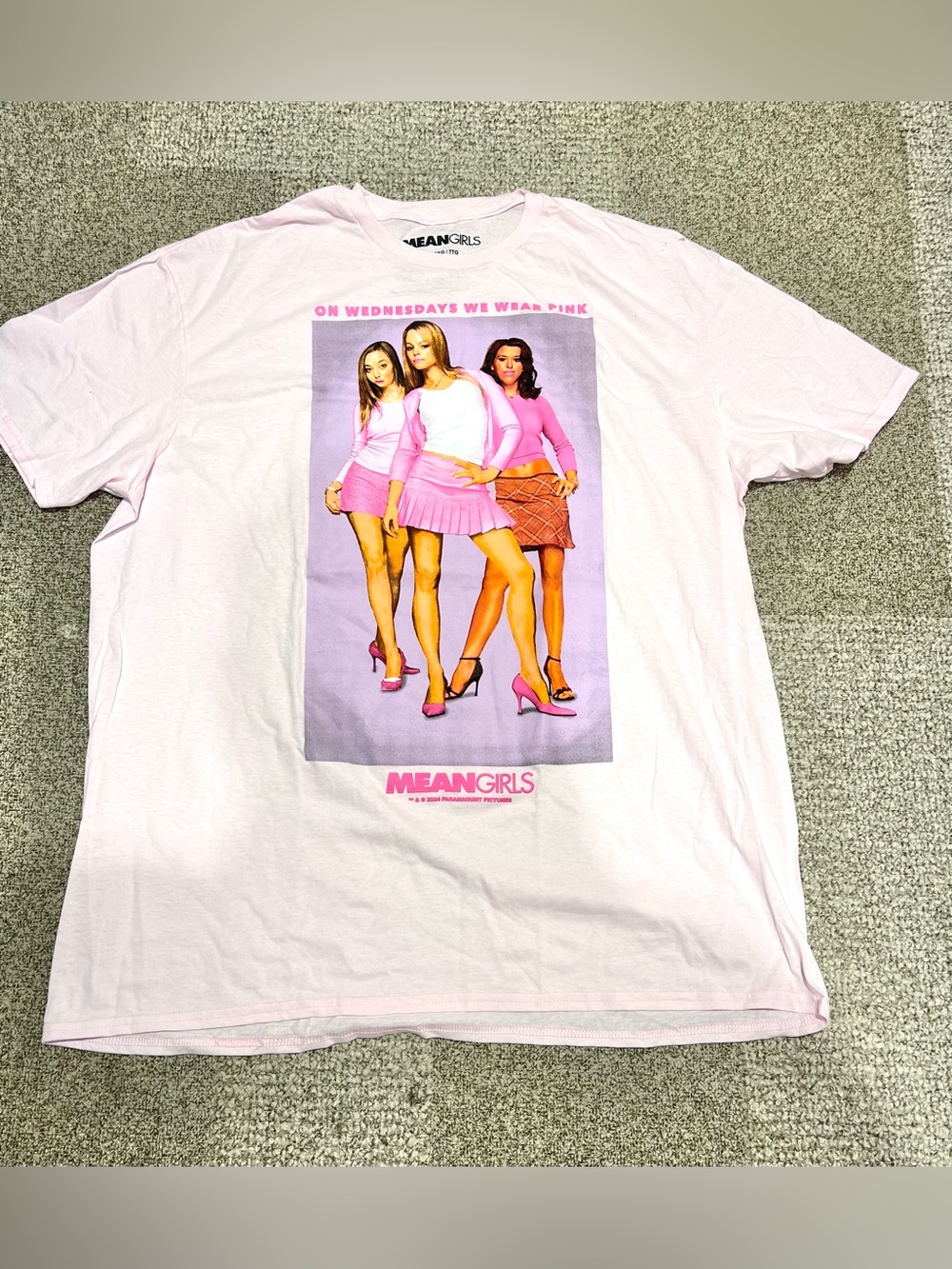 Mean Girls  On Wednesday’s We Wear Pink Short Sleeve Shirt Size 2XL Pink